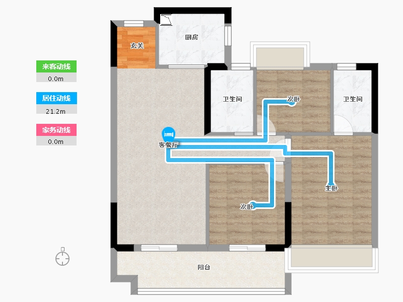 江苏省-南通市-碧桂园・桃李江山-80.00-户型库-动静线