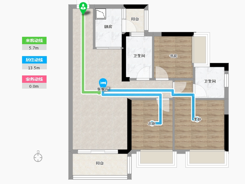 广西壮族自治区-贵港市-奥园顾荣幸福里-68.83-户型库-动静线