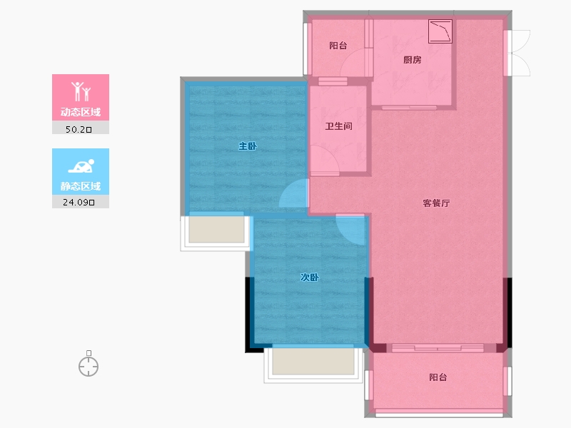 广东省-中山市-永成御景轩-66.68-户型库-动静分区