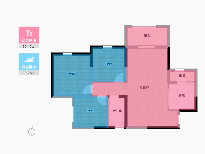 四川省-内江市-紫金学府-70.92-户型库-动静分区