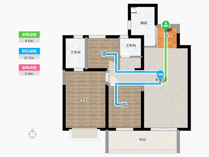 陕西省-西安市-当代惠尔・满堂悦MOMΛ-90.40-户型库-动静线