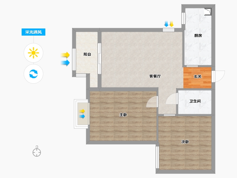 黑龙江省-哈尔滨市-会展城上城・星御-72.00-户型库-采光通风