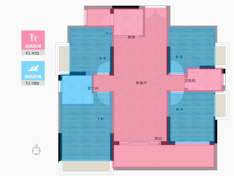 青海省-海南藏族自治州-鼎胜月亮湾-100.80-户型库-动静分区