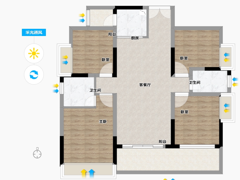 青海省-海南藏族自治州-鼎胜月亮湾-100.80-户型库-采光通风