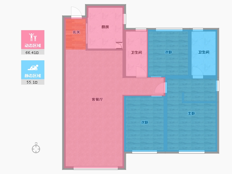 黑龙江省-哈尔滨市-哈尔滨融创文旅城-109.60-户型库-动静分区