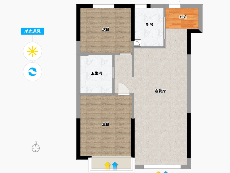 黑龙江省-哈尔滨市-恒大�B庭三期-70.40-户型库-采光通风