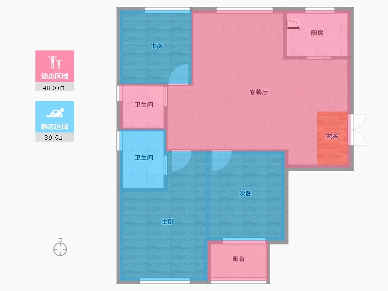 浙江省-温州市-万郡陶山府-79.96-户型库-动静分区