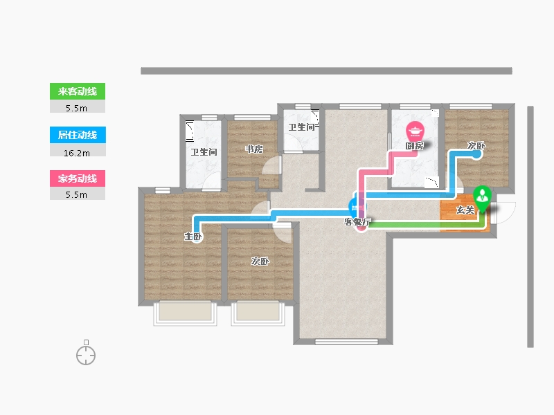 甘肃省-兰州市-万科璞悦臻园-97.34-户型库-动静线