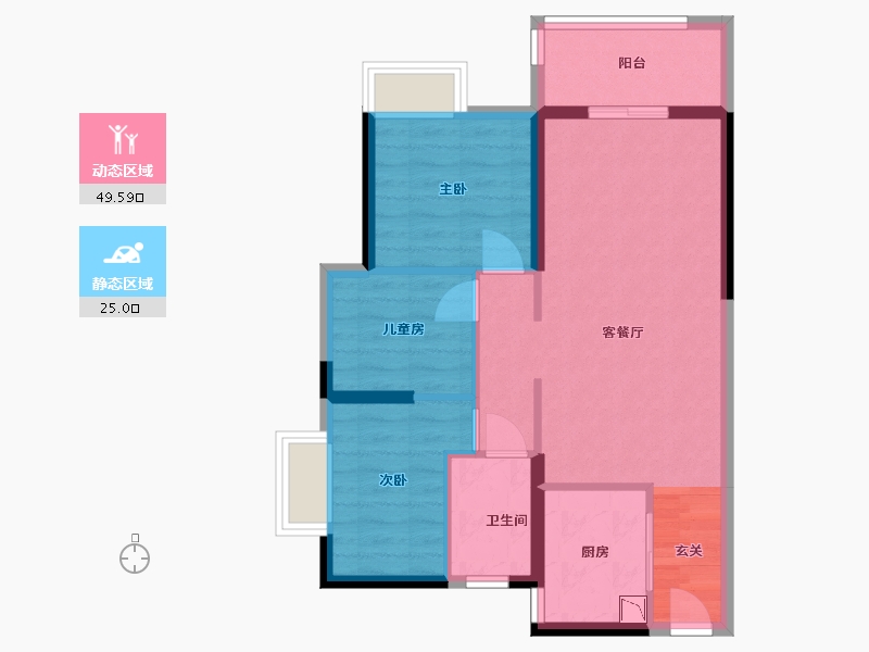 广东省-惠州市-海伦悦山居-66.30-户型库-动静分区