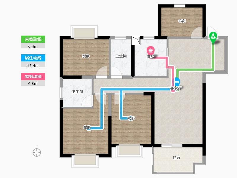 江苏省-无锡市-长泰国际社区-110.00-户型库-动静线