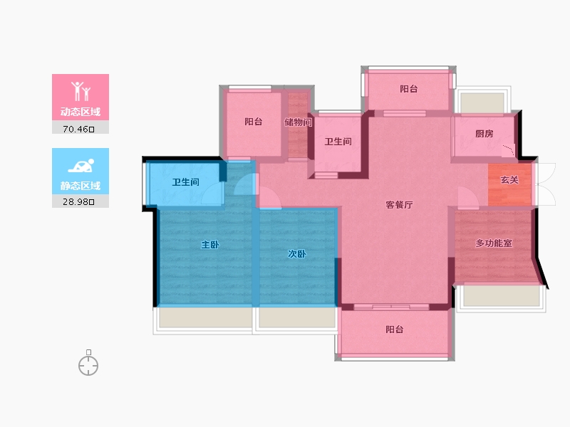 广东省-惠州市-鼎盛悦玺台-87.09-户型库-动静分区