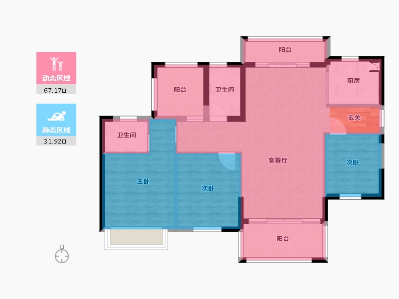 广东省-惠州市-威华水悦华府-89.00-户型库-动静分区