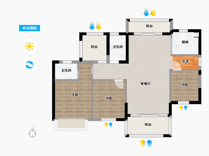 广东省-惠州市-威华水悦华府-89.00-户型库-采光通风