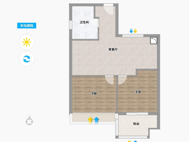 海南省-东方市-东方万悦城-67.56-户型库-采光通风