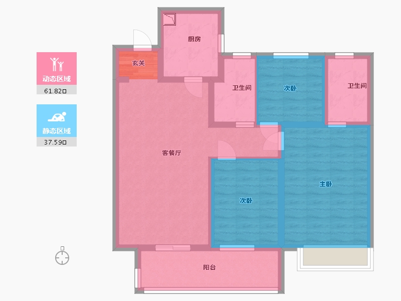 江苏省-扬州市-中信泰富锦辰-88.00-户型库-动静分区