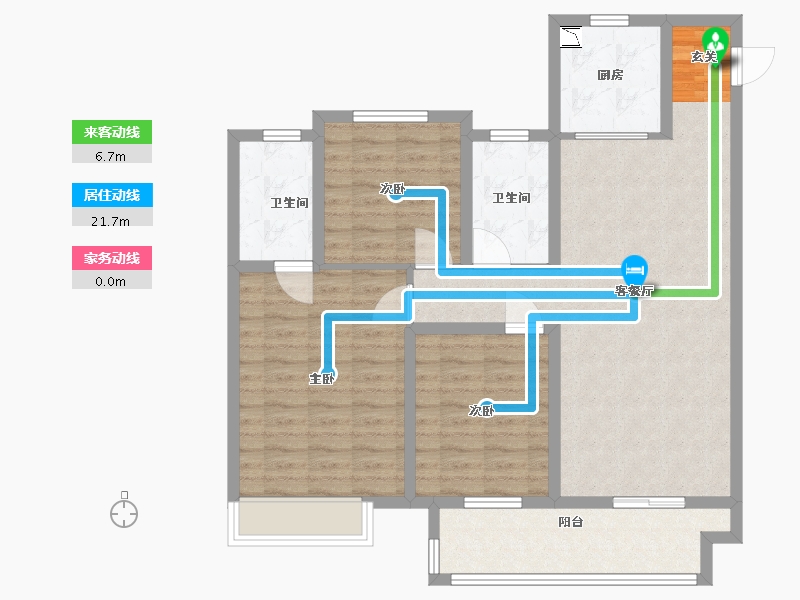 江苏省-扬州市-中海华樾-100.00-户型库-动静线