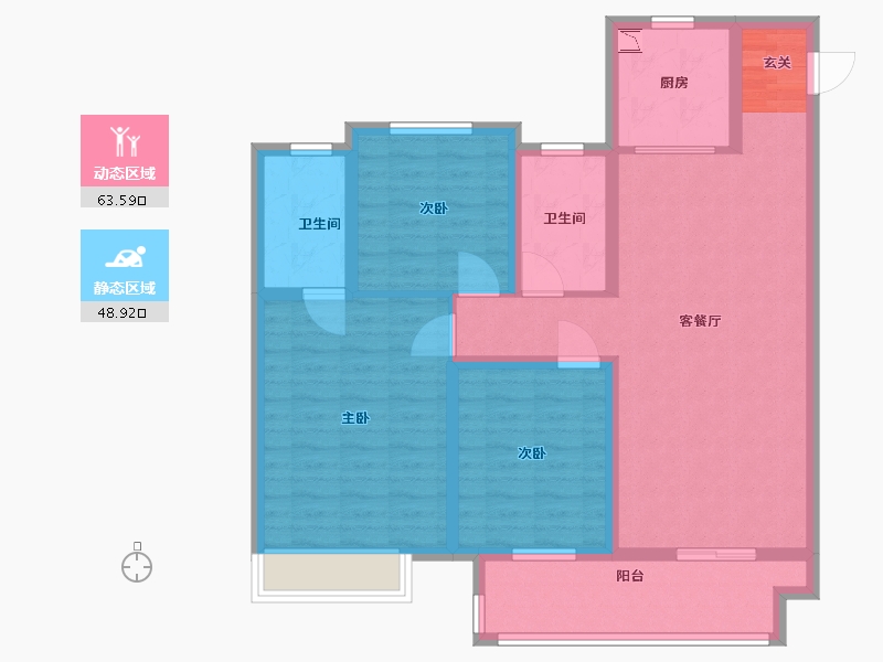 江苏省-扬州市-中海华樾-100.00-户型库-动静分区