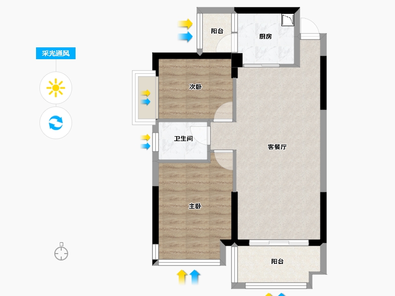 广西壮族自治区-防城港市-桂海高新未来城-64.28-户型库-采光通风