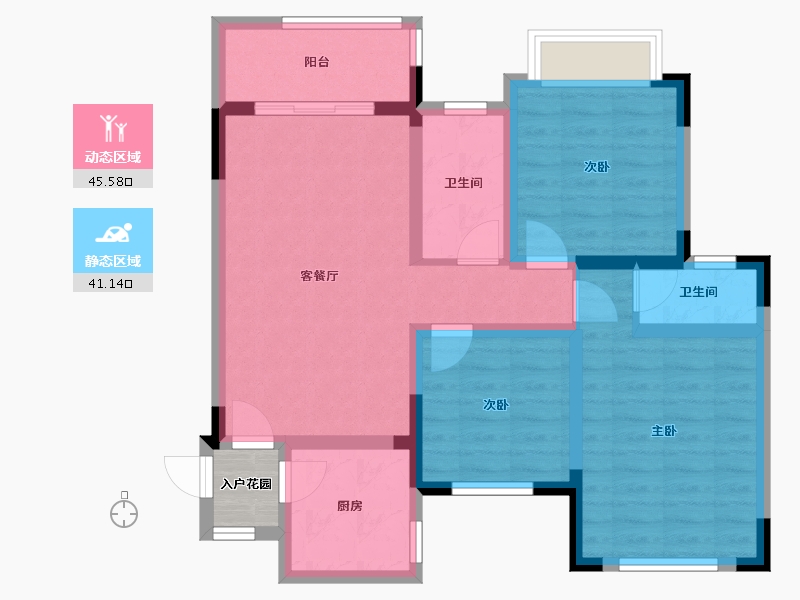 广东省-肇庆市-碧海湾-78.34-户型库-动静分区