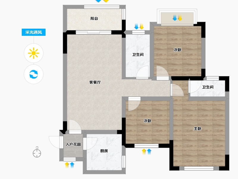 广东省-肇庆市-碧海湾-78.34-户型库-采光通风