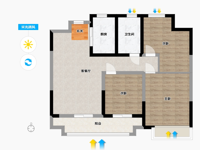 江苏省-扬州市-启迪科技城丨融悦-82.41-户型库-采光通风