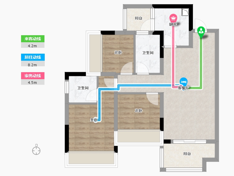 广西壮族自治区-桂林市-桂林融创九棠府-67.93-户型库-动静线