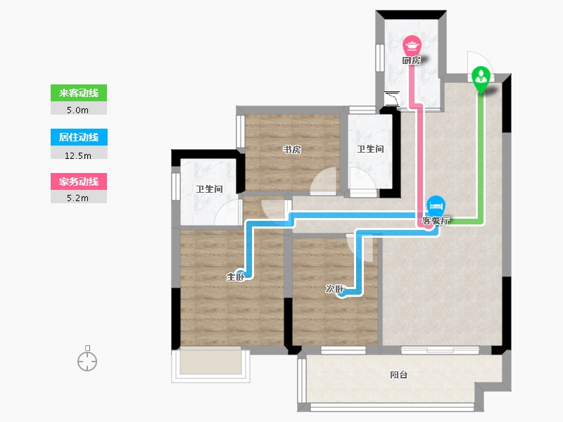 广西壮族自治区-桂林市-新安厦・学府滨江-73.73-户型库-动静线