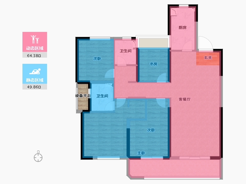 浙江省-温州市-凯迪融创瓯�h名邸-103.09-户型库-动静分区