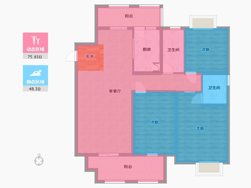 江苏省-扬州市-艺树院-110.39-户型库-动静分区