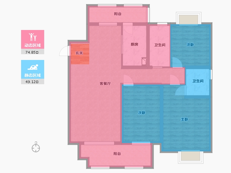 江苏省-扬州市-艺树院-110.39-户型库-动静分区