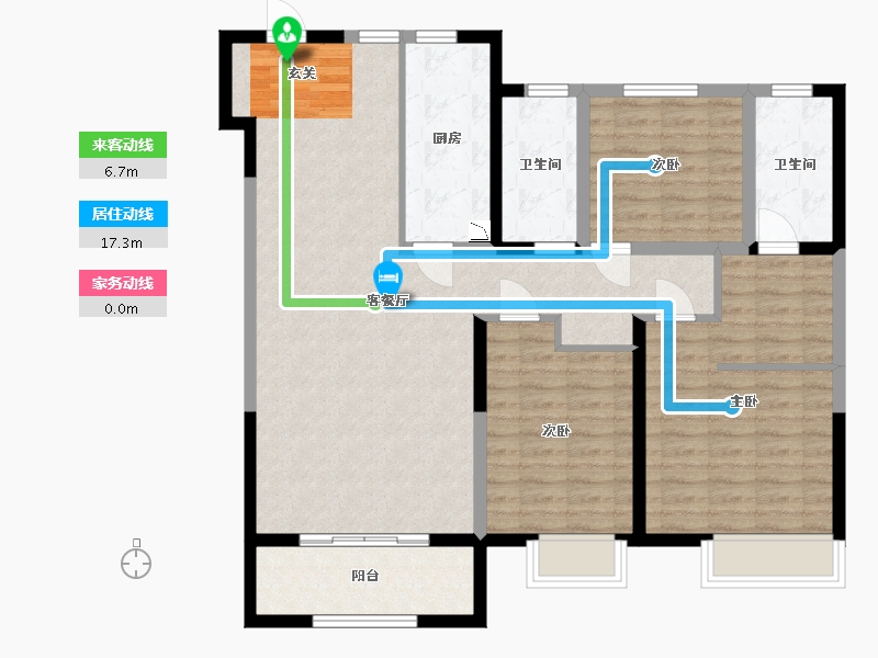 河北省-石家庄市-保利・拉菲公馆【衡水】-110.40-户型库-动静线