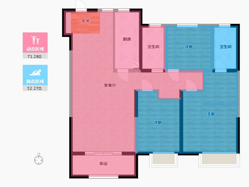 河北省-石家庄市-保利・拉菲公馆【衡水】-110.40-户型库-动静分区