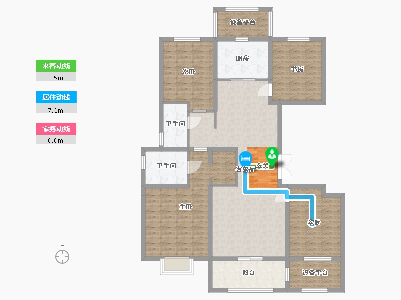 河北省-石家庄市-中冶德贤华府-130.38-户型库-动静线