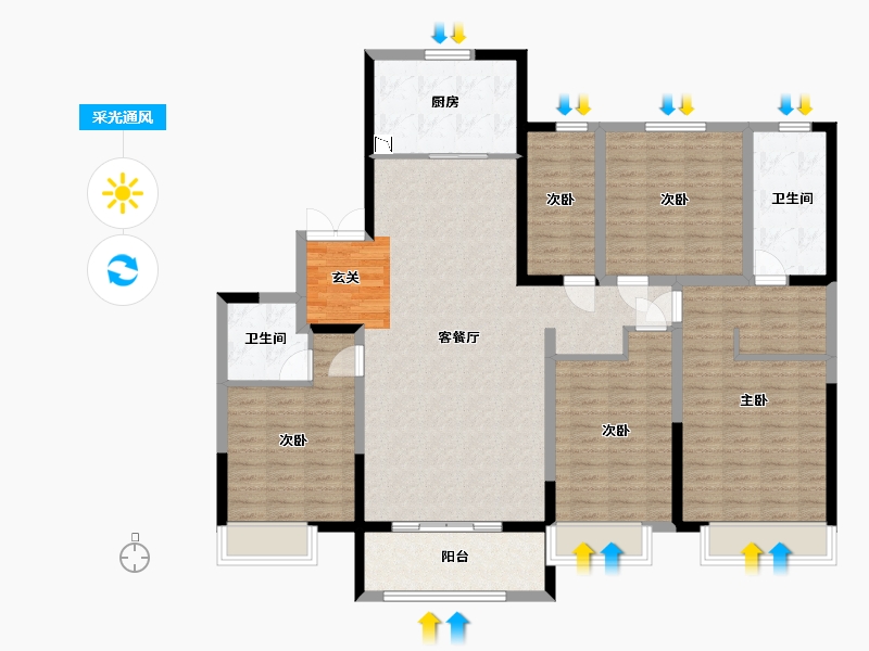 河北省-石家庄市-保利・拉菲公馆【衡水】-139.21-户型库-采光通风