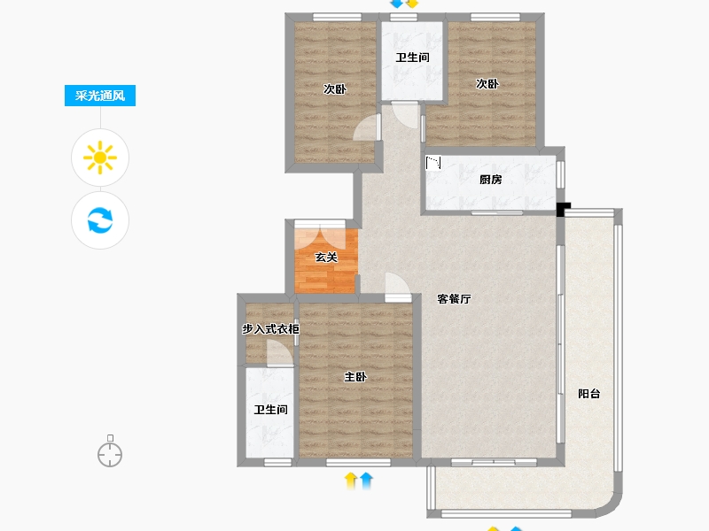 河北省-石家庄市-长安润江壹号-112.30-户型库-采光通风