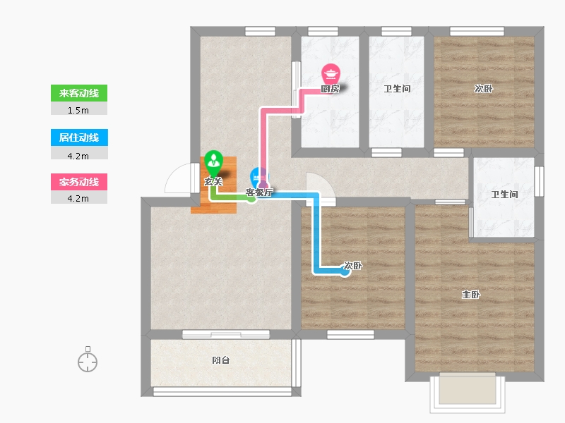 河北省-石家庄市-滨江荣盛华府-75.99-户型库-动静线