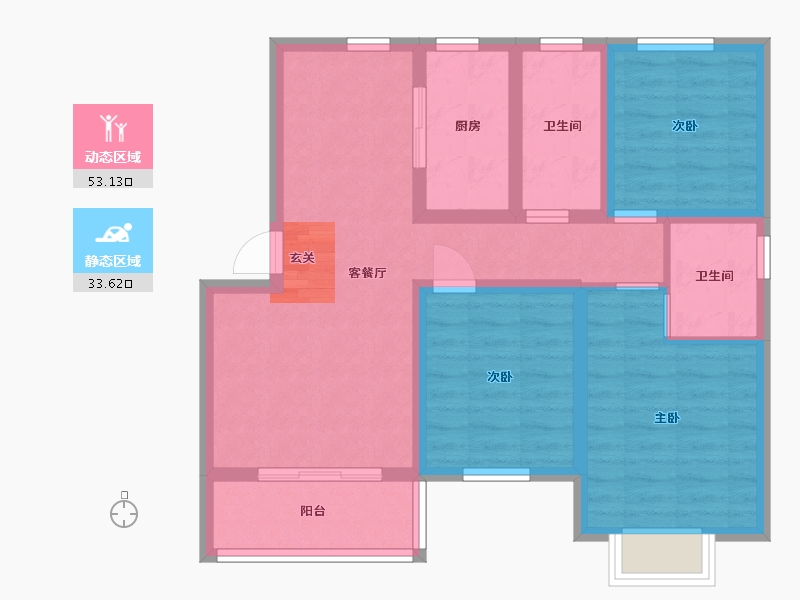 河北省-石家庄市-滨江荣盛华府-75.99-户型库-动静分区