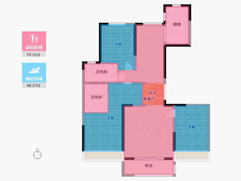 河北省-石家庄市-中房・卓越府-111.21-户型库-动静分区