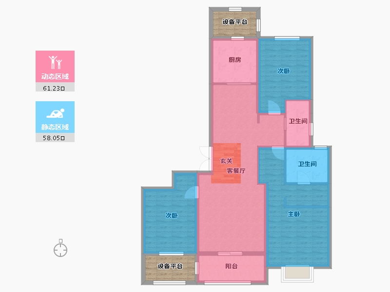 河北省-石家庄市-中冶德贤华府-115.89-户型库-动静分区