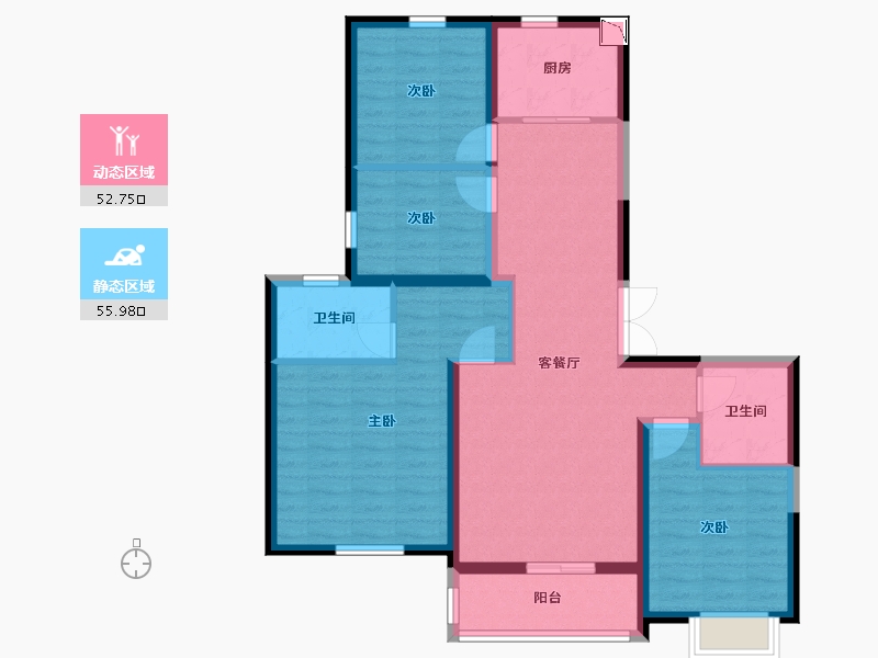 陕西省-西安市-奥园和悦府-97.00-户型库-动静分区