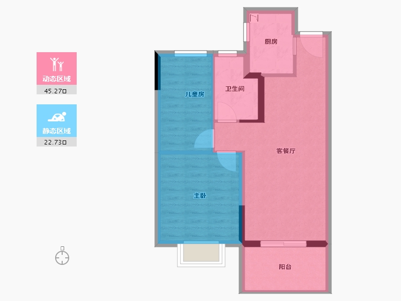 广西壮族自治区-北海市-雅居乐金海湾-60.78-户型库-动静分区