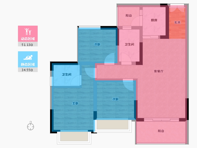 四川省-广安市-东樾府・上誉-75.51-户型库-动静分区