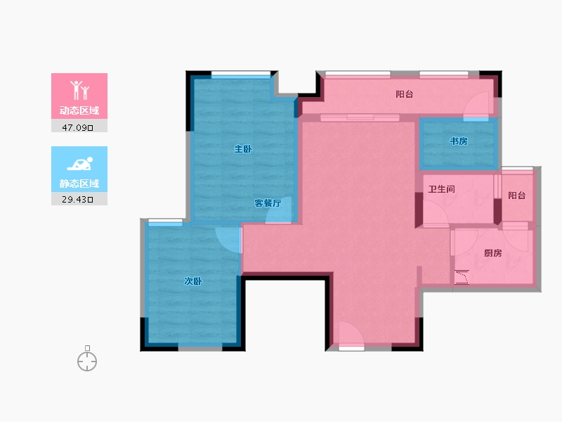 重庆-重庆市-光华安纳溪湖-67.10-户型库-动静分区