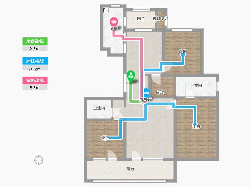 河北省-石家庄市-万科翡翠书院-108.79-户型库-动静线