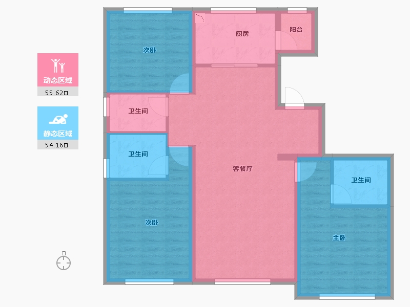 河北省-秦皇岛市-皓月・天墅-98.65-户型库-动静分区