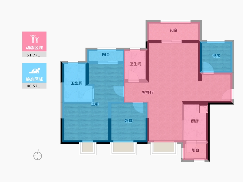 广东省-惠州市-奥园华府-80.88-户型库-动静分区