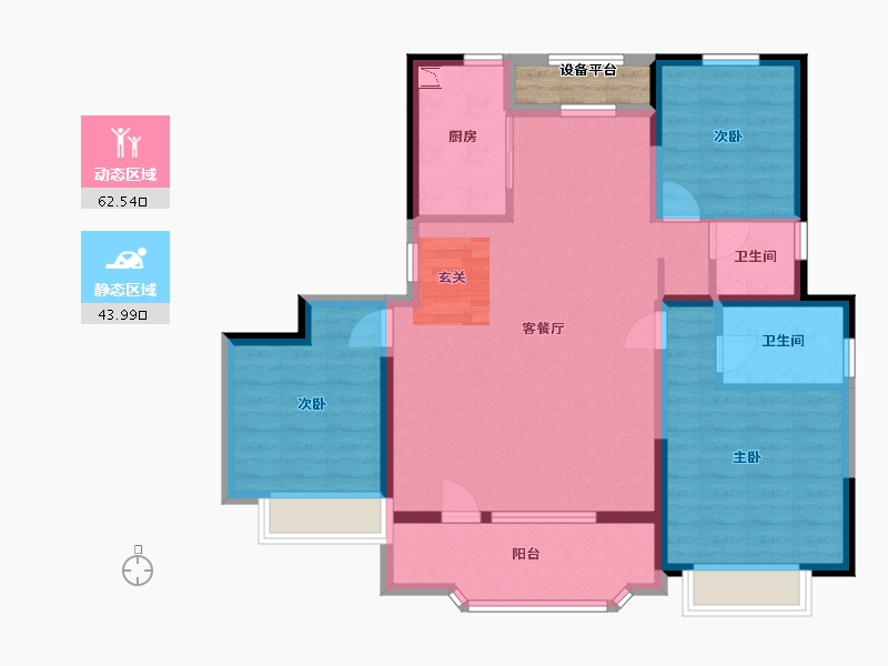 河北省-石家庄市-亨伦观唐名邸-97.54-户型库-动静分区