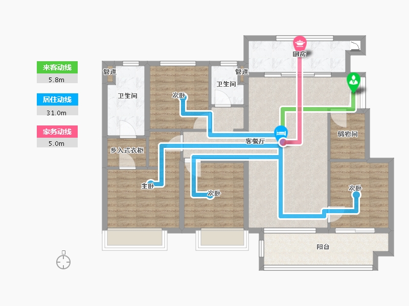 河南省-郑州市-龙湖・景粼玖序-113.22-户型库-动静线