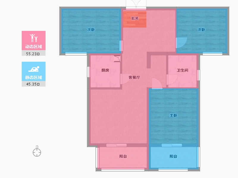 河北省-石家庄市-翰林国际-89.60-户型库-动静分区