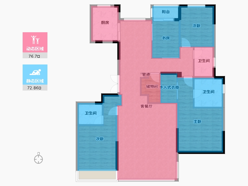 河南省-郑州市-正商祯瑞上境-135.38-户型库-动静分区